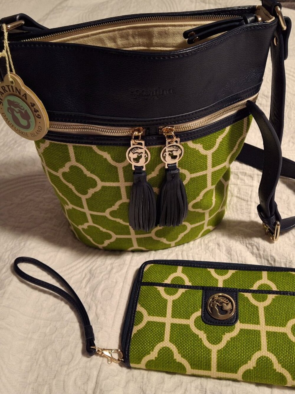 Spartina 449 Bucket Bag and Wristlet NWT